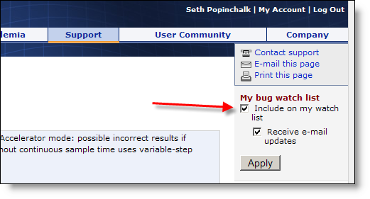 如何添加一个bug报告到您的观察列表