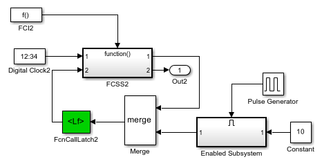 函数调用子系统与合并后的信号作为输入