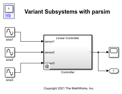 模拟启动激活使用parsim变体子系统