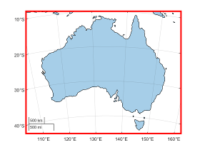 澳大利亚在正常地图地图的布局