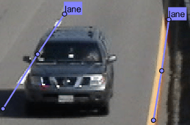 在高速公路场景中，线标签命名为“lane”