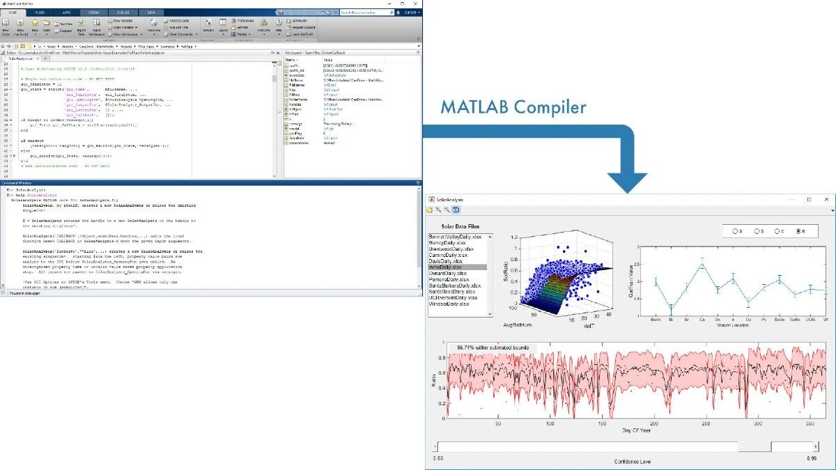 太阳分析应用程序创建在MATLAB和包装共享使用MATLAB编译器。