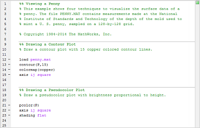 Plain code script showing code and green commented text