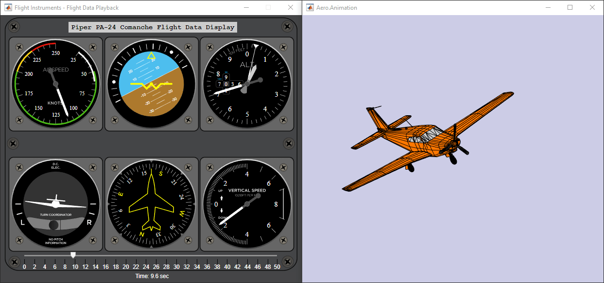 应用程序设计器中的航空航天飞行仪器
