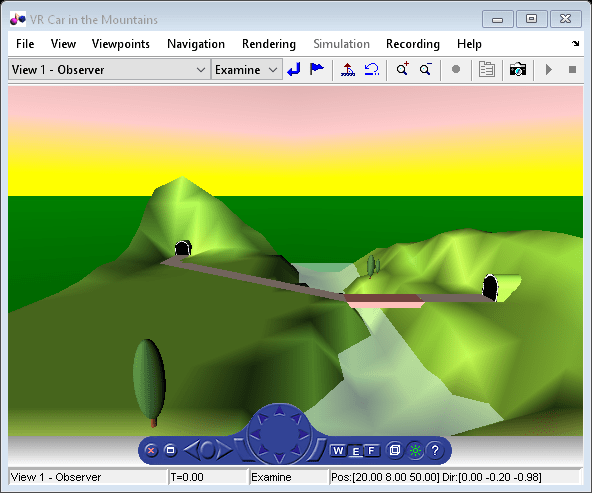 图VR Car in the Mountains包含了hgjavaccomponent, uimenu, uipanel, uitoolbar类型的对象。