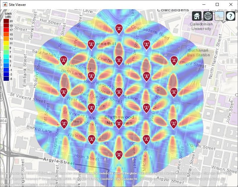 SINR地图5 g城市Macro-Cell测试环境