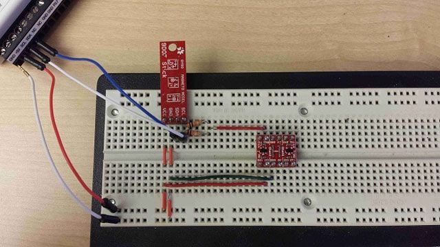 Read data from a digital accelerometer using I2C.